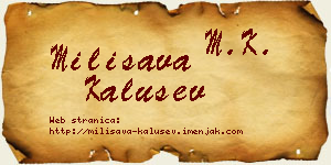 Milisava Kalušev vizit kartica